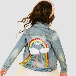 Girls Lola + The Boys Crystal Rain Denim Jacket, Size 8